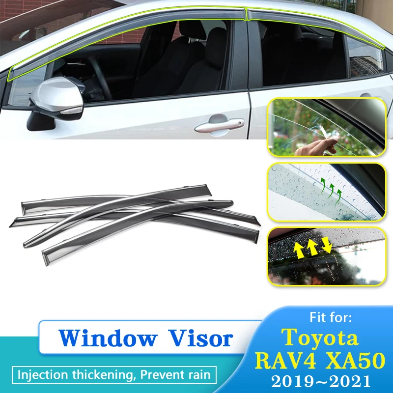 

Rain Deflector For Toyota RAV4 50 XA50 2019 2020 2021 2022 2023 Car Window Visor Antirain Guard Botaguas 4x Transparent Chuvento