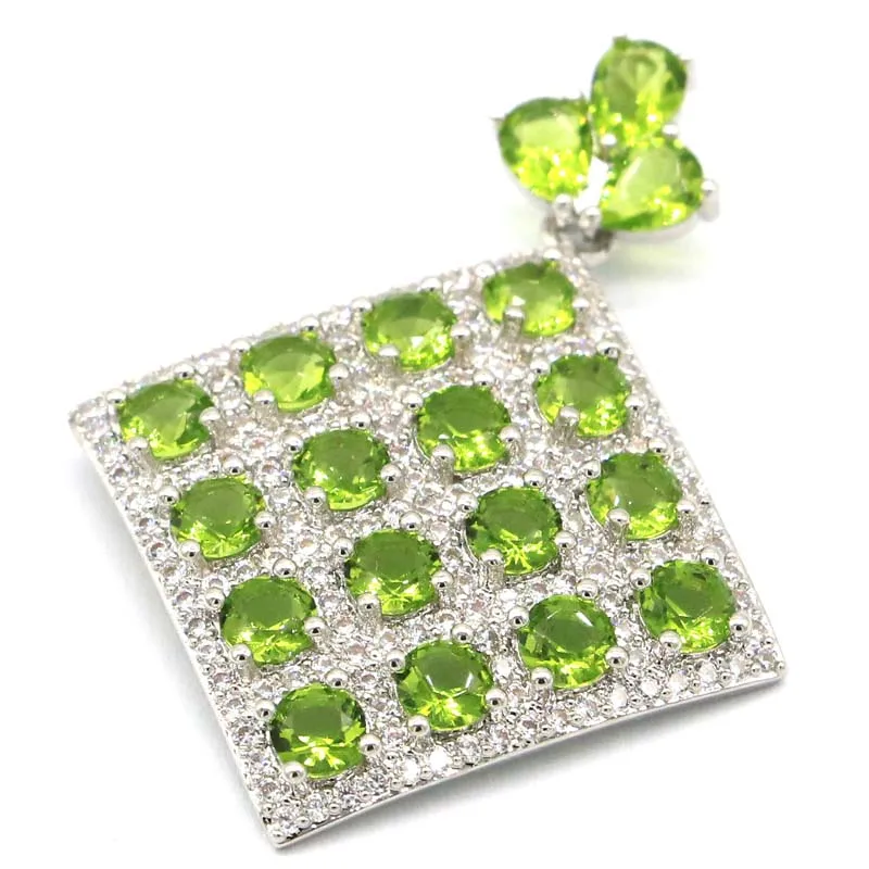 42x32 мм нежный четкий вырез создан Зеленый Перидот Яркий Циркон для женщины одежда