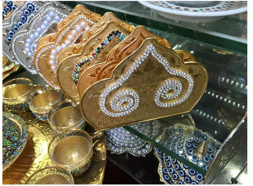 

WONDERFULL Classy Napkin Holder Handmade Serviette Wedding EVEL EYE COLOR AND COLORFULL FREE SHİPPİNGDinner Swarovski stones