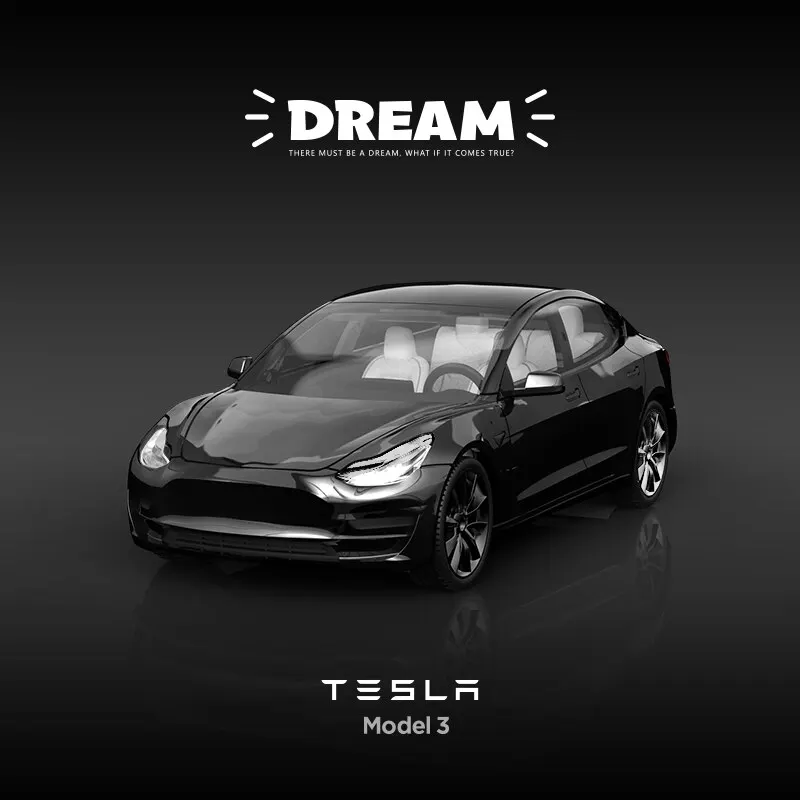 Лидер продаж! Литая машина Tesla Model 3 Новое поступление игрушечные автомобили 1/64 из