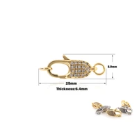 micro inlaid zircon lobster clasp 18k gold closure buckle link buckle diy bracelet necklace jewelry making supplies accessories