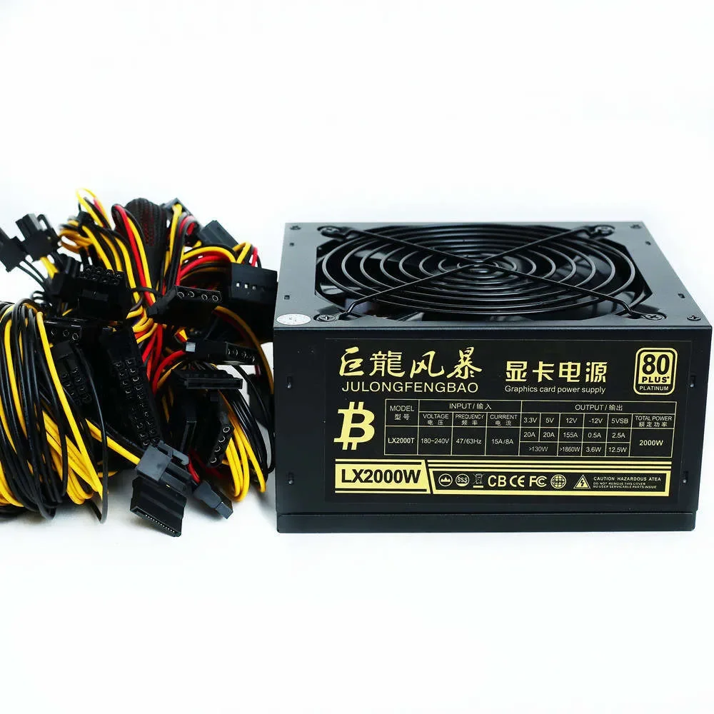 Блок питания 2000W для майнинга ATX 2000 Вт 80+ PLATINUM GPU биткоинов BTC |