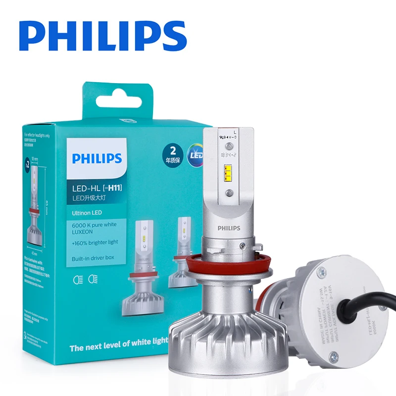 Автомобильные светодиодные лампы Philips H4 H7 H8 H11 X tremeUltinon H16 HB2 HB3 HB4