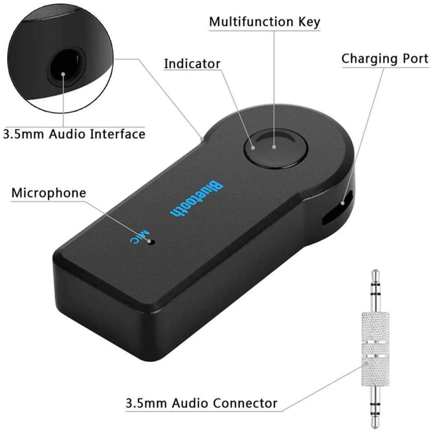 BT 3.0 беспроводной Bluetooth-приемник разъем Aux мини-разъем 3 5 мм для автомобиля со