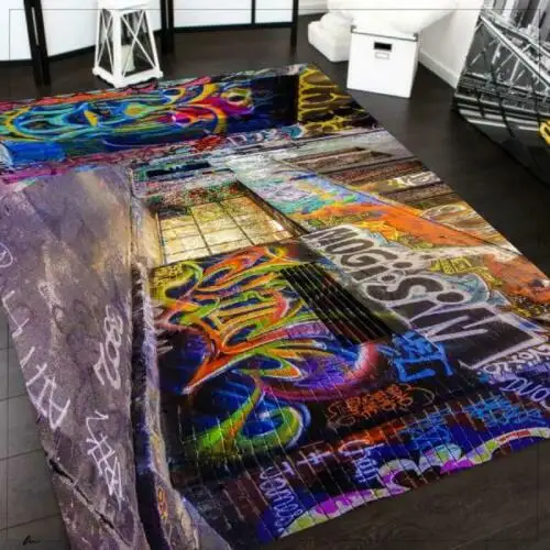 

Graffiti 3 Patterned Carpet ,Non Slip Floor Carpet,Teen's Carpet,Turkish Rug
