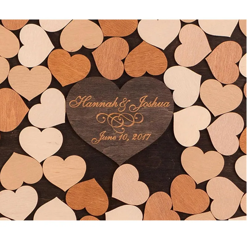 Деревенская книга для гостей в форме сердца альтернативная деревянная Гостевая