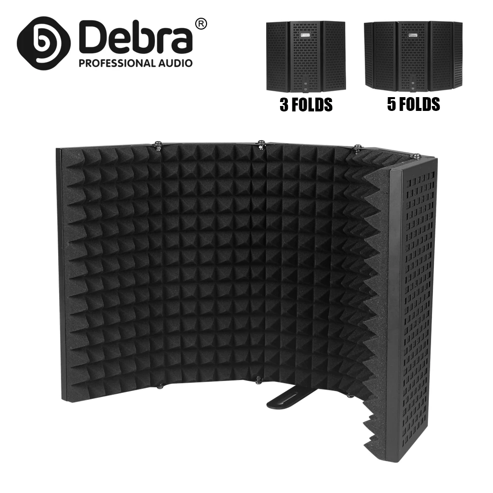 Debra 3 / 5 Metal Panels Foldable Soundproof Cover, Noise Reduction And Windproof Screen ,For Live Recording Soundproofing