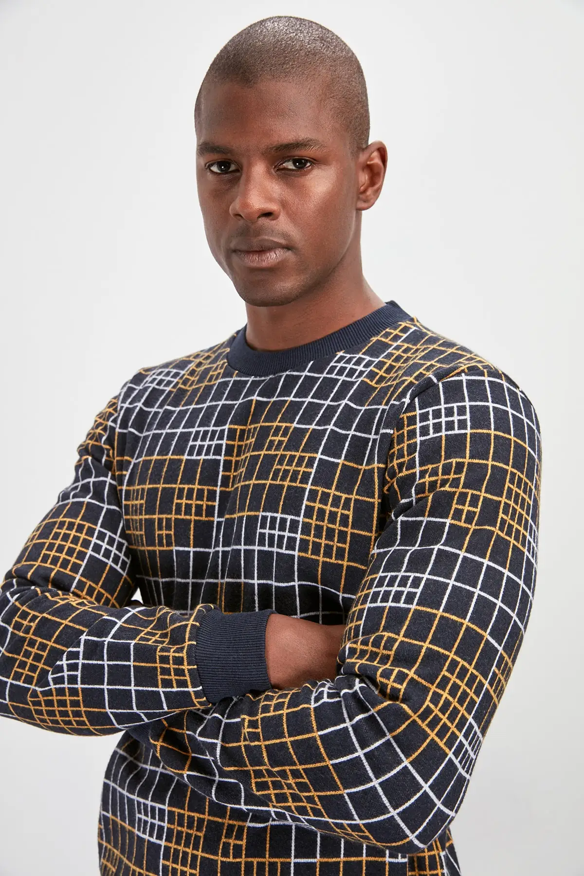 Trendyol Male Long Sleeve Textured Bike Collar Sweater TMNAW20KZ1244 |