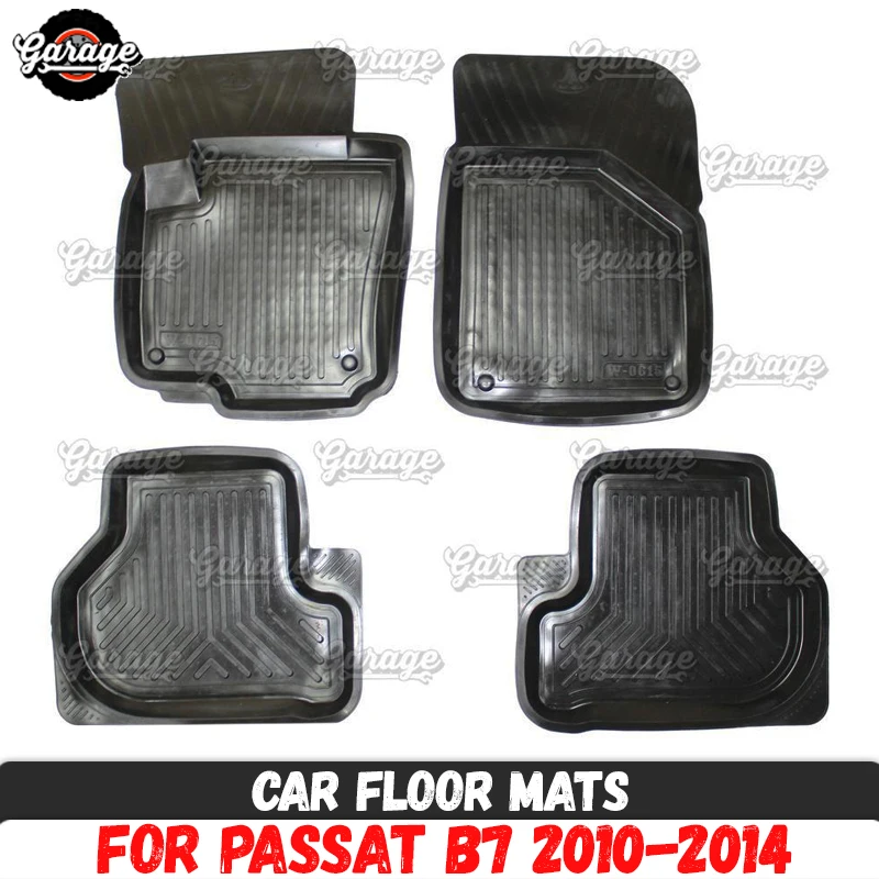 Car floor mats case for Volkswagen Passat B7 2010-2014 rubber 1 set / 4 pcs or 2 pcs accessories protect of carpet decoration