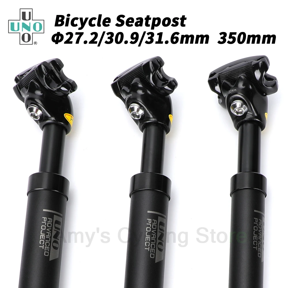 

UNO Bike Shock Absorber Seatpost 350mm Dropper Post MTB Suspension Seatpost 27.2/30.9/31.6mm Bicycle Cushioned Saddle Tube
