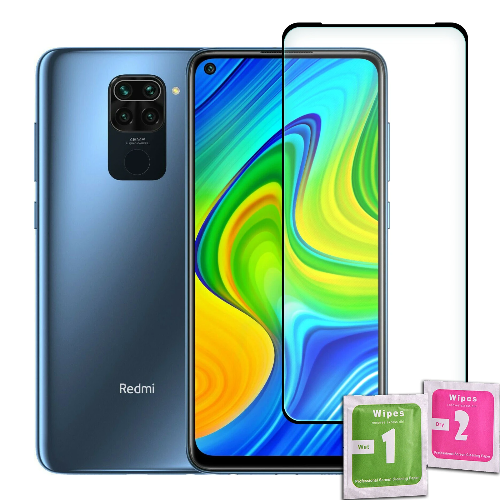 Tempered Glass Screen Protector for XIAOMI REDMI NOTE 9 Black Front Full Quality Premium 9H 0.33mm