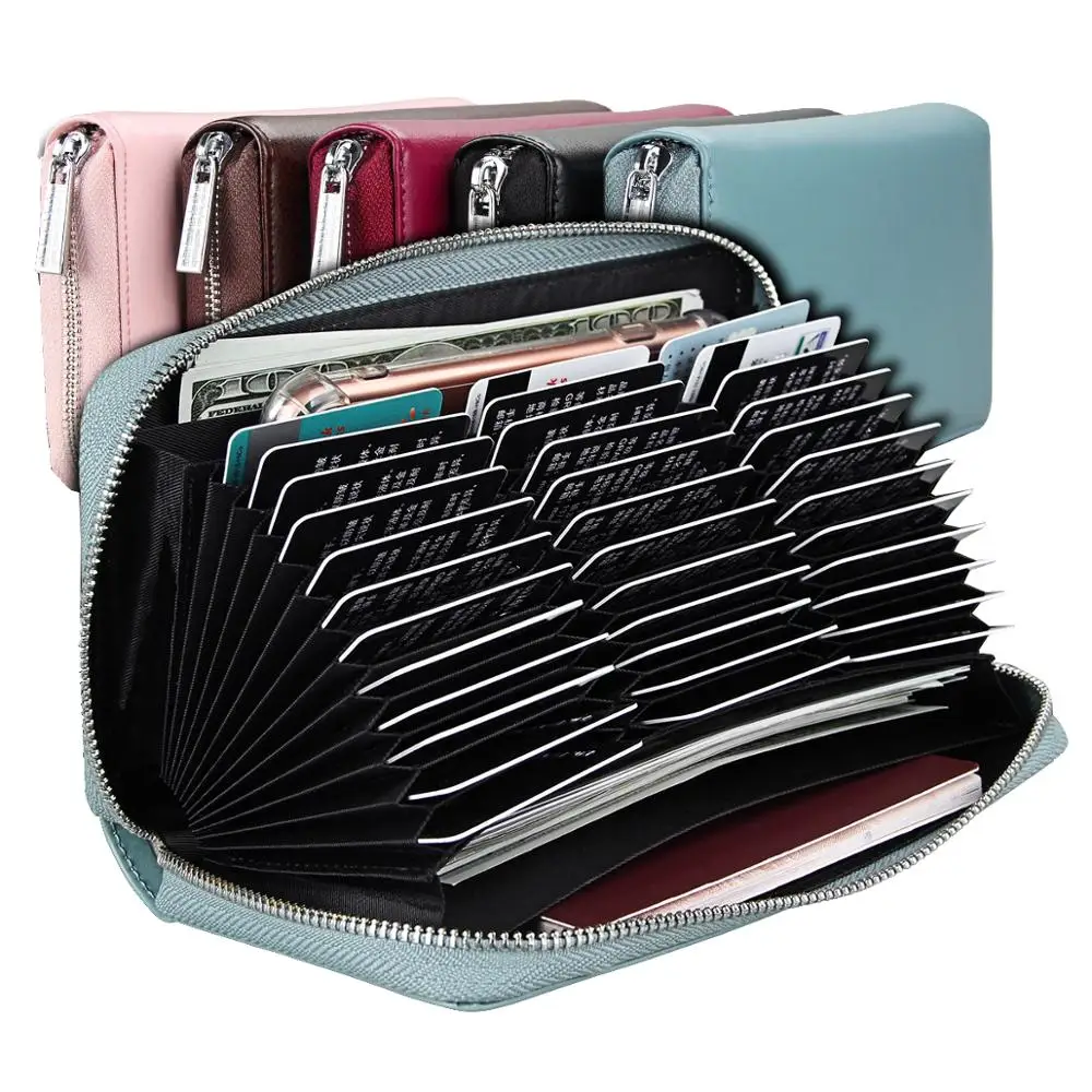 

Large capacity Credit Card Id Holders Wallet Business Cards RFID Wallet High Capacity Credit Holder Purse Passport cover