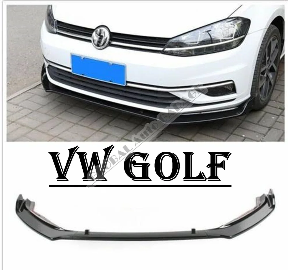 

For VOLKSWAGEN GOLF 5 Front Bumper Attachment Lip 2004-2008 Piano Glossy Black Splitter Diffuser Universal Spoiler Bumper