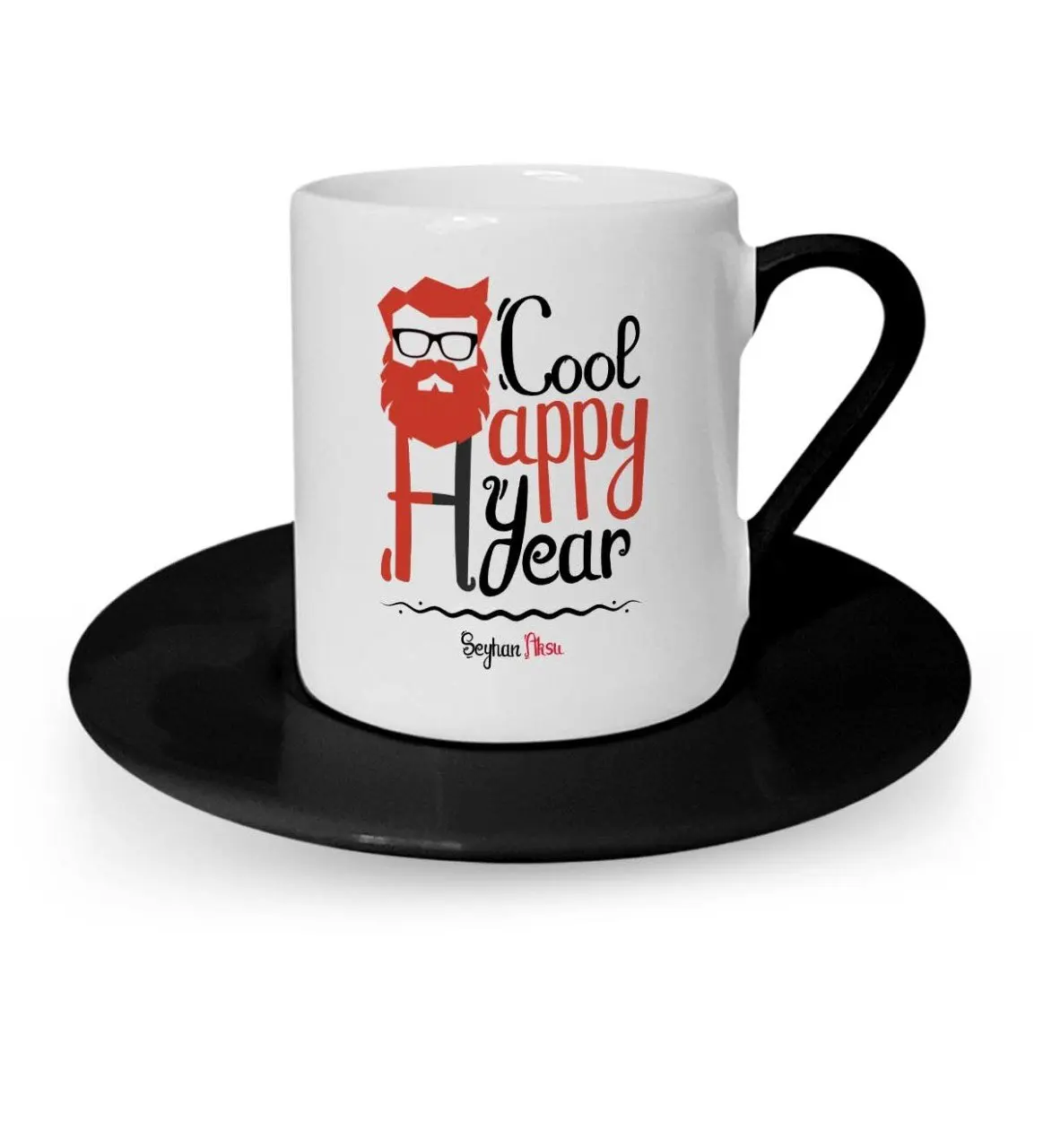 

Персонализированные Санта Клаус С Днем Рождения черная чашка для кофе по-турецки-4