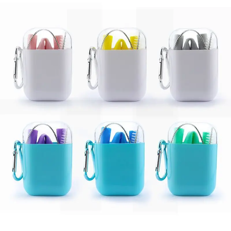 

Foldable silicone straws, reusable, easy to clean, carry environmentally friendly straws for drinking beverages