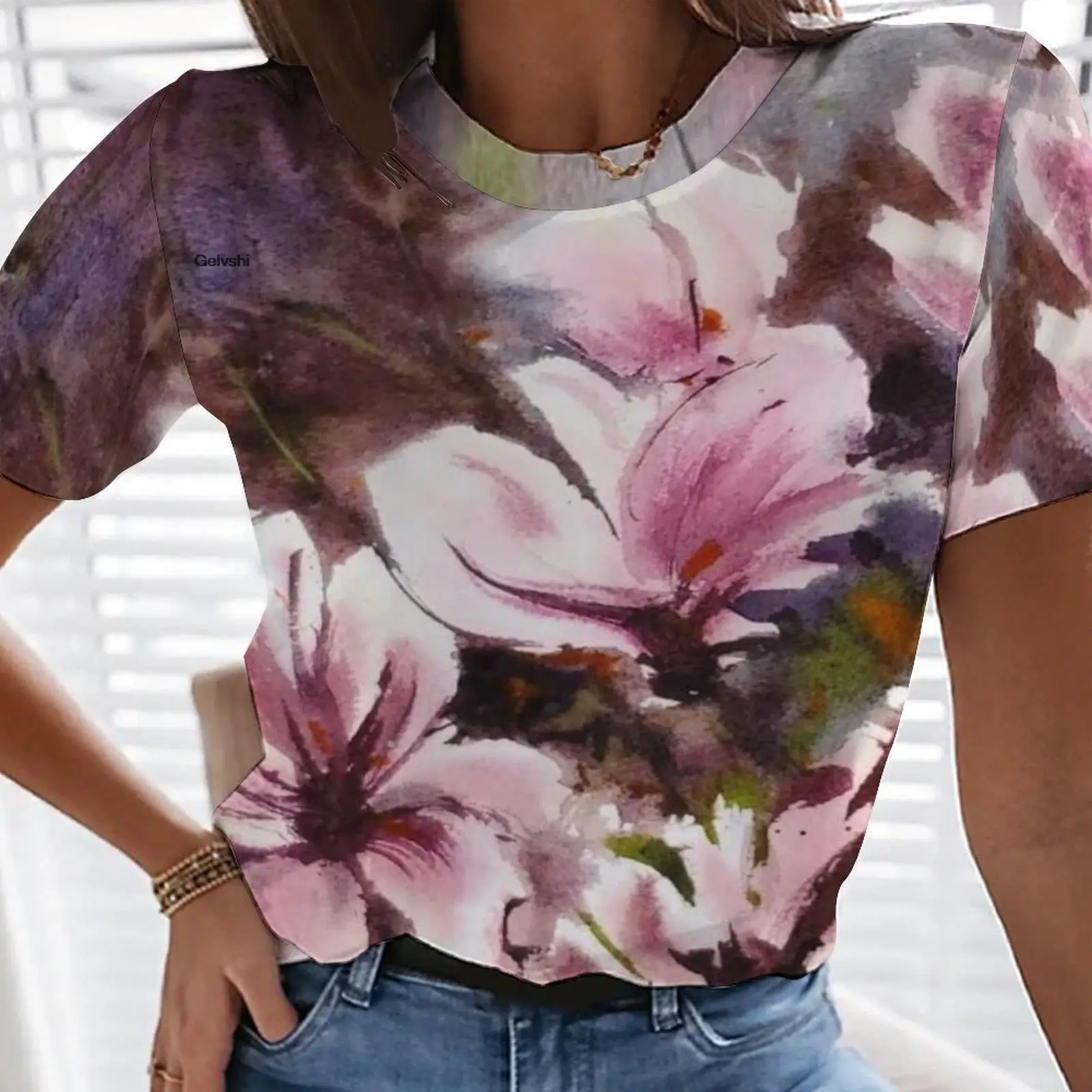 

2022 Nieuwe Vrouwen футболка в стиле Харадзюку с принтом 3D Футболка с принтом Korte Mouwen Большие размеры 6XL повседневная женская футболка круглой формы