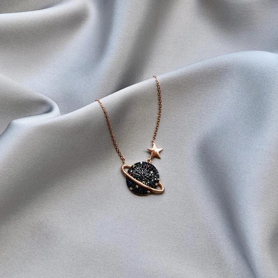 

Planet 925 Sterling Silver Necklace Women Girls Gift Jewelry Accessories Fashion Handmade Elegant Chain