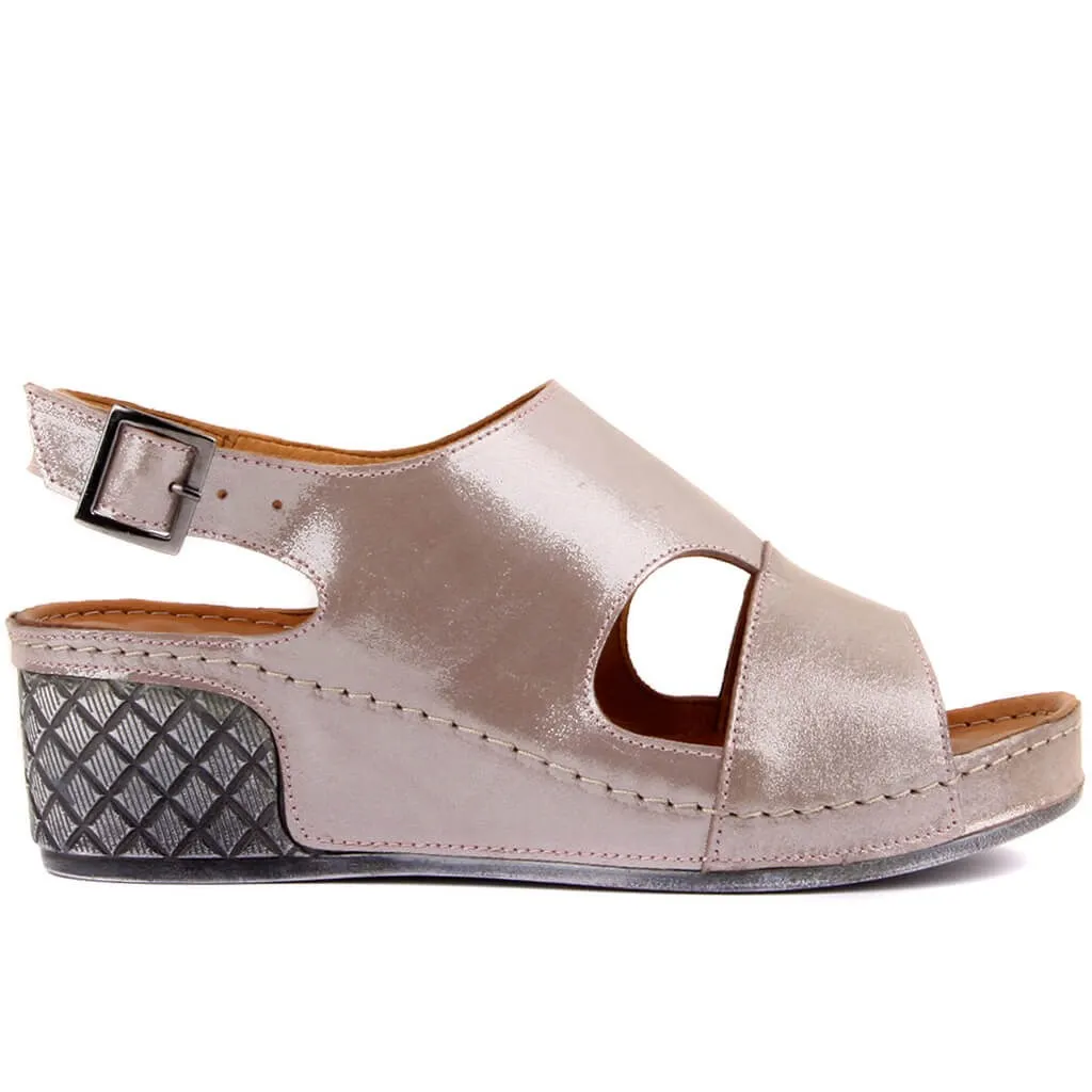 Sail Lakers/серебристые женские босоножки из натуральной кожи Летняя удобная