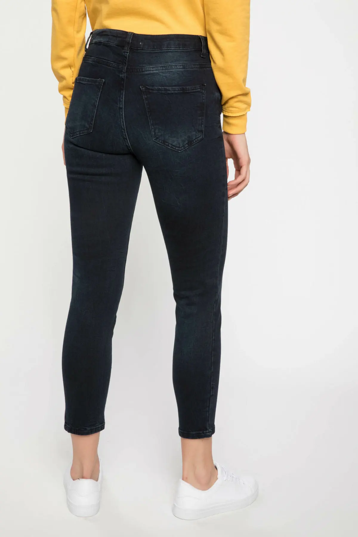 DeFacto темно-синие женские облегающие джинсы джинсовые повседневные Стрейчевые