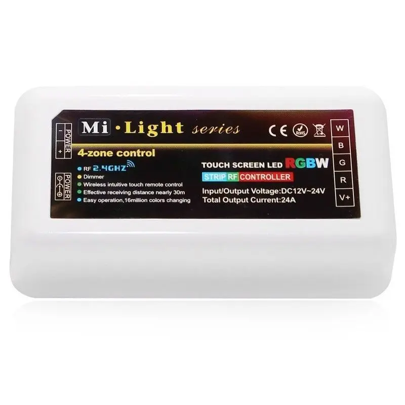 

Milight/Miboxer B3 Touch panel wall control+FUT038 4 Zone RGBW Controller for RGBW LED Strip