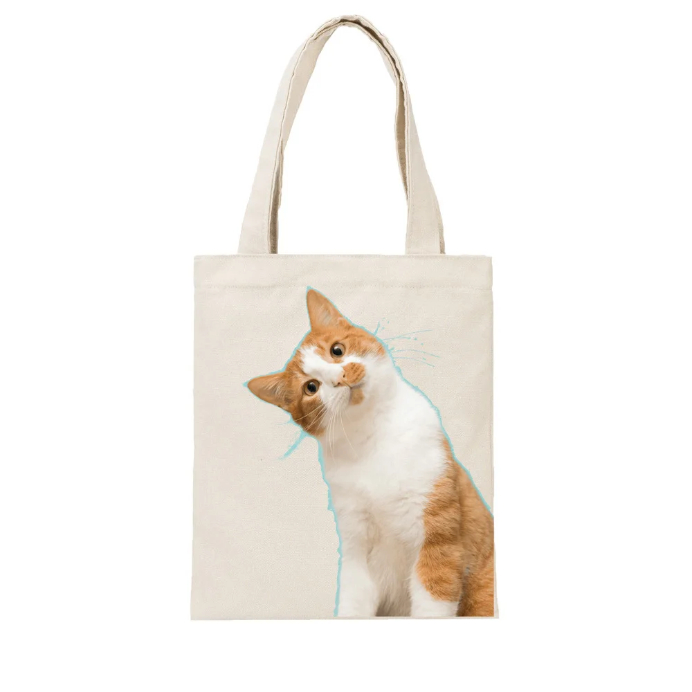 Персонализированная эко сумка тоут HARJOBEN для покупок сделай сам белая на молнии с