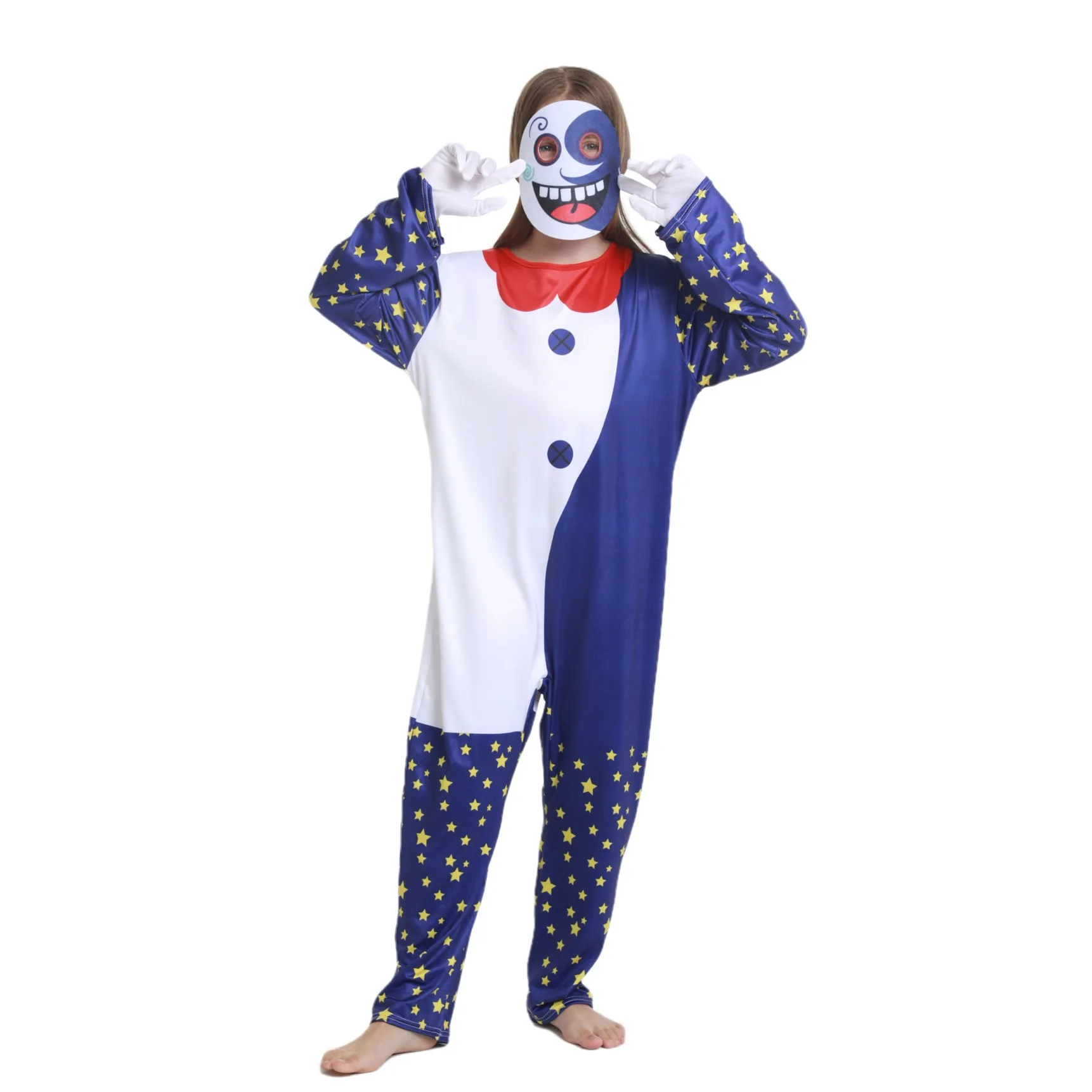 2022 New Style Game Figure Cosplay Jumpsuit with Mask Sundrop and Moondrop Fnaf Halloween Costumes for Kids