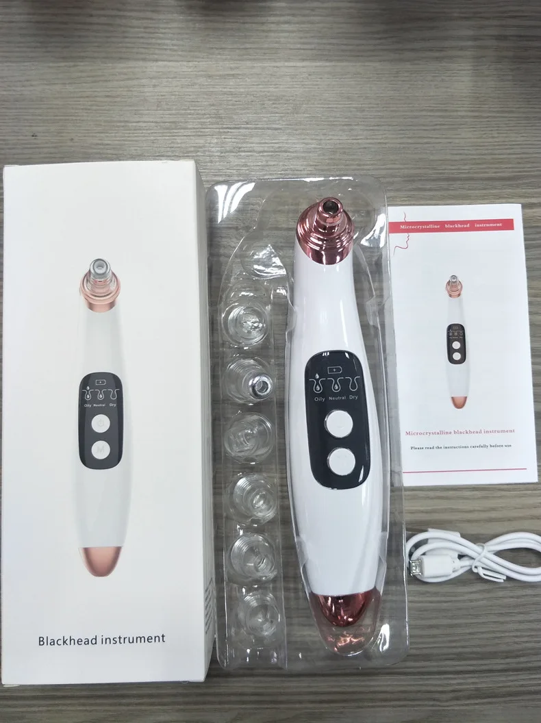 Вакуумный очиститель кожи и пор от черных точек с 6-ю насадками | Красота здоровье