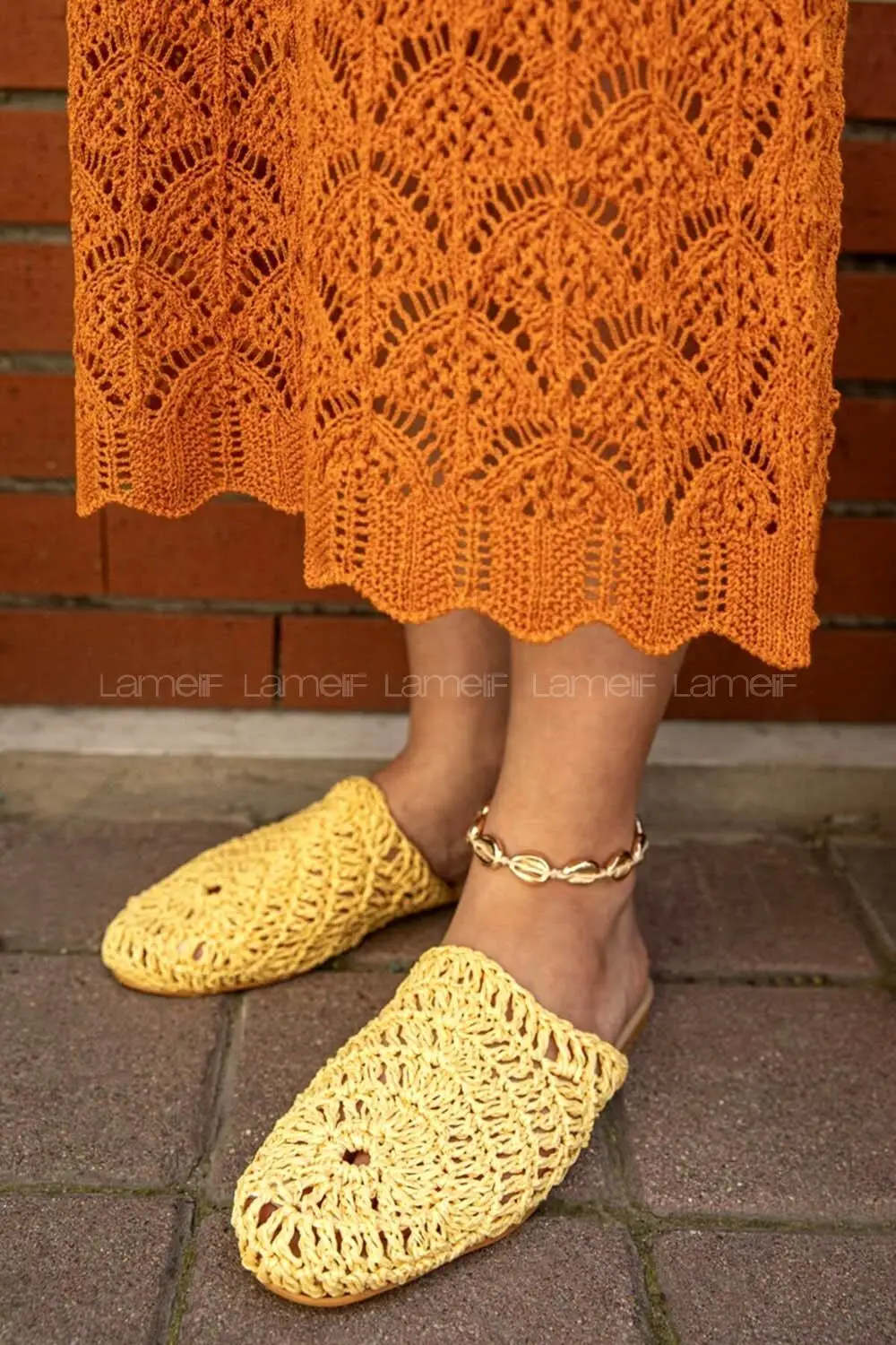 

2021 Summer Women Straw Knitted Macrame Slippers Lady Shoes Sandalias Stylish Elegant Suıtable for Daily New Seasons Sandals