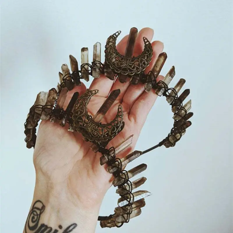 Популярная винтажная повязка для волос в виде Луны и волшебника этническая Тиара