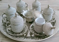 ottoman empire coffeeware handmade nostalgia coffee set cup 6 person arabic espresso tea drinkware services plates turkish