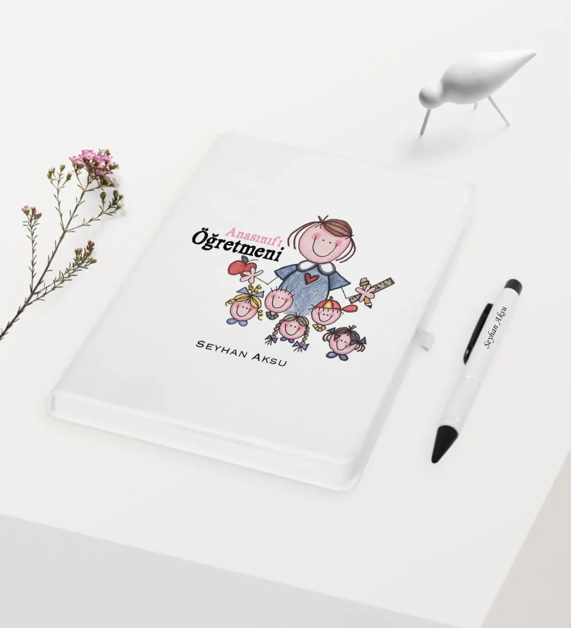 Персональный детский сад класса эгретмени тема белая ручка для записной книжки