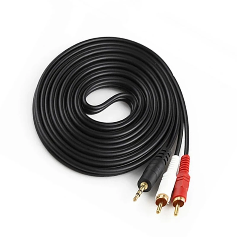

1M/3M/6M/12/M audio cable 3.5mm Stereo Male Jack To 2 RCA Y CABLE FOR PC DVD VCR Smart TV Speakers Audio Cable Cord