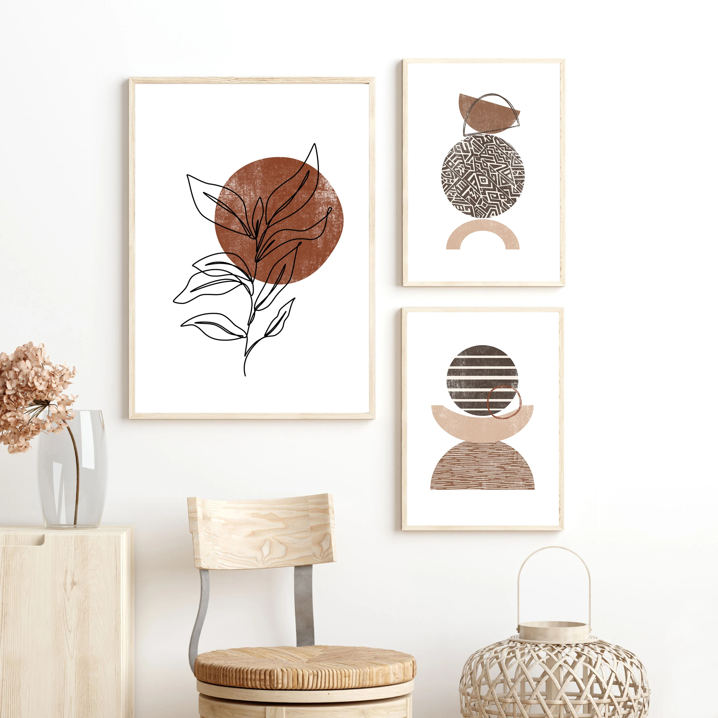 

Abstract Geometric Poster Boho Art Print Line Botanical Canvas Painting Minimalist Wall Picture For Living Bedroom Home Decor