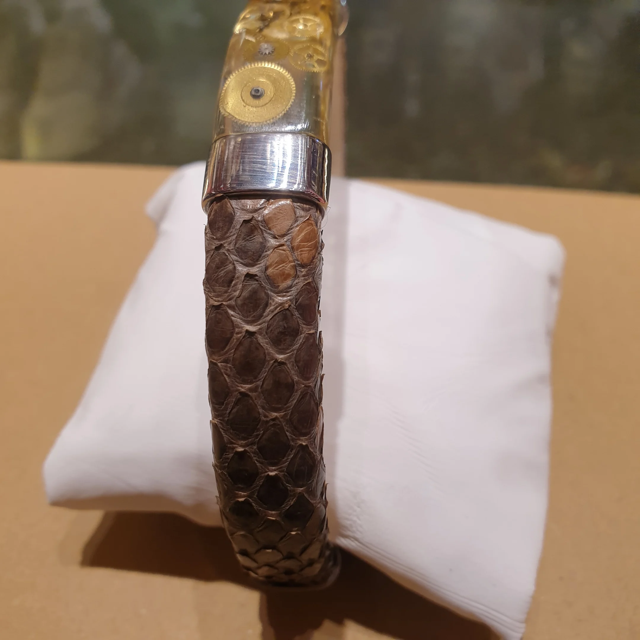 

Unisex wristband accessory for men and women Real snake skin leather