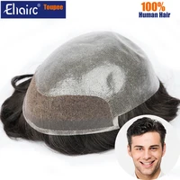bio men toupee swiss lace front 0 06 0 08mm man replacement system unit male hair prosthesis 100 natural human hair wig for men
