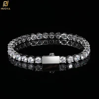 hip hop jewelry iced out white gold plated snap tennis chain 3mm 4mm 5mm diamond cz bracelet for men women