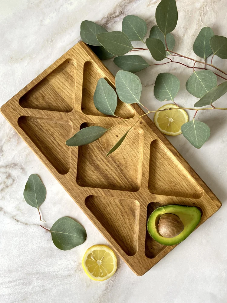 Менажница разделочная доска Blessed HOME из натурального дерева для сервировки стола