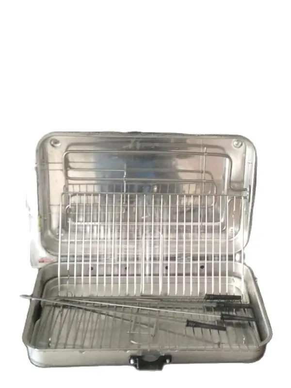 

Электрический гриль Taner макроразмера 45x27 см, электрический гриль, 1350 Ватт, имеет 4 шпажки и 1 лампу, изготовлен из нержавеющей стали алюминия, ...