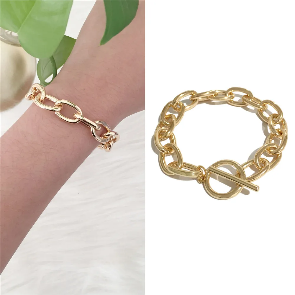 Высокое качество ручная цепочка ювелирное изделие золотой цвет кубинская