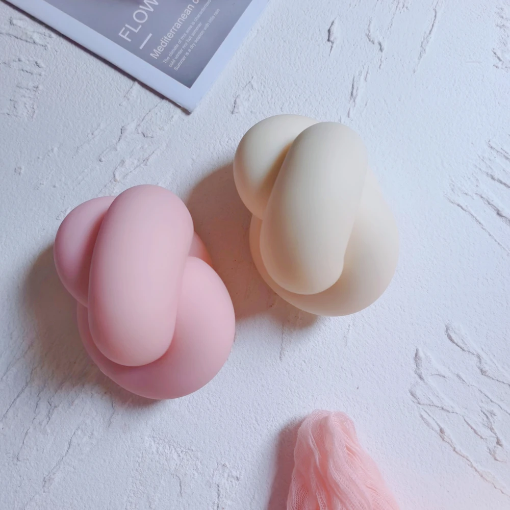 Molde de silicona de nudo de tubo de gran tama&ntilde;o para Vela, lazo de bola de cuerda, nudos de punto trenzados, velas, molde para regalo &uacute;nico y extra&ntilde;o-1
