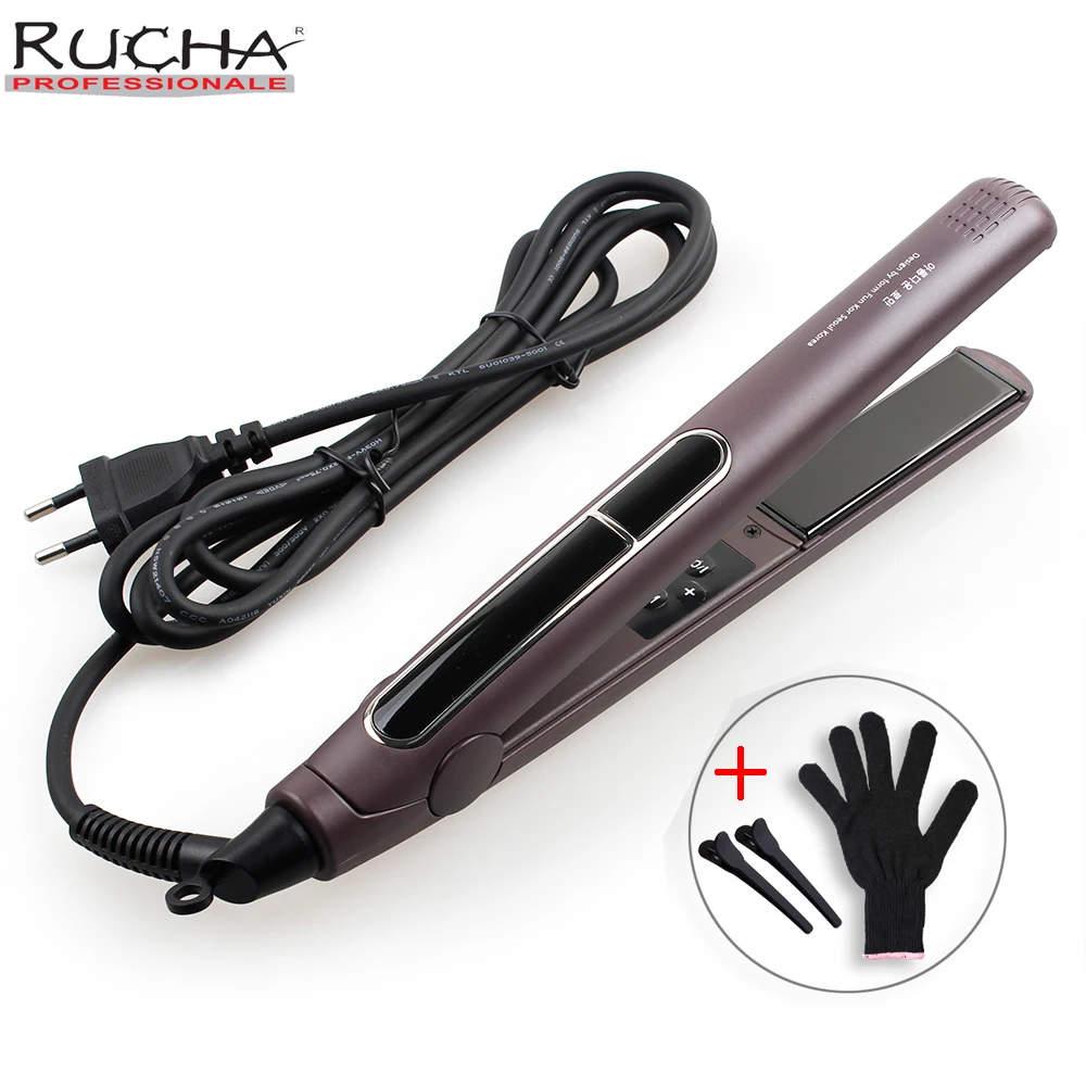 Hair Straightener Ceramic Plate 450F MCH Fast Heating Flat Iron For Korean Can be Use Keratin Dry and Wet Hair Styling Tools