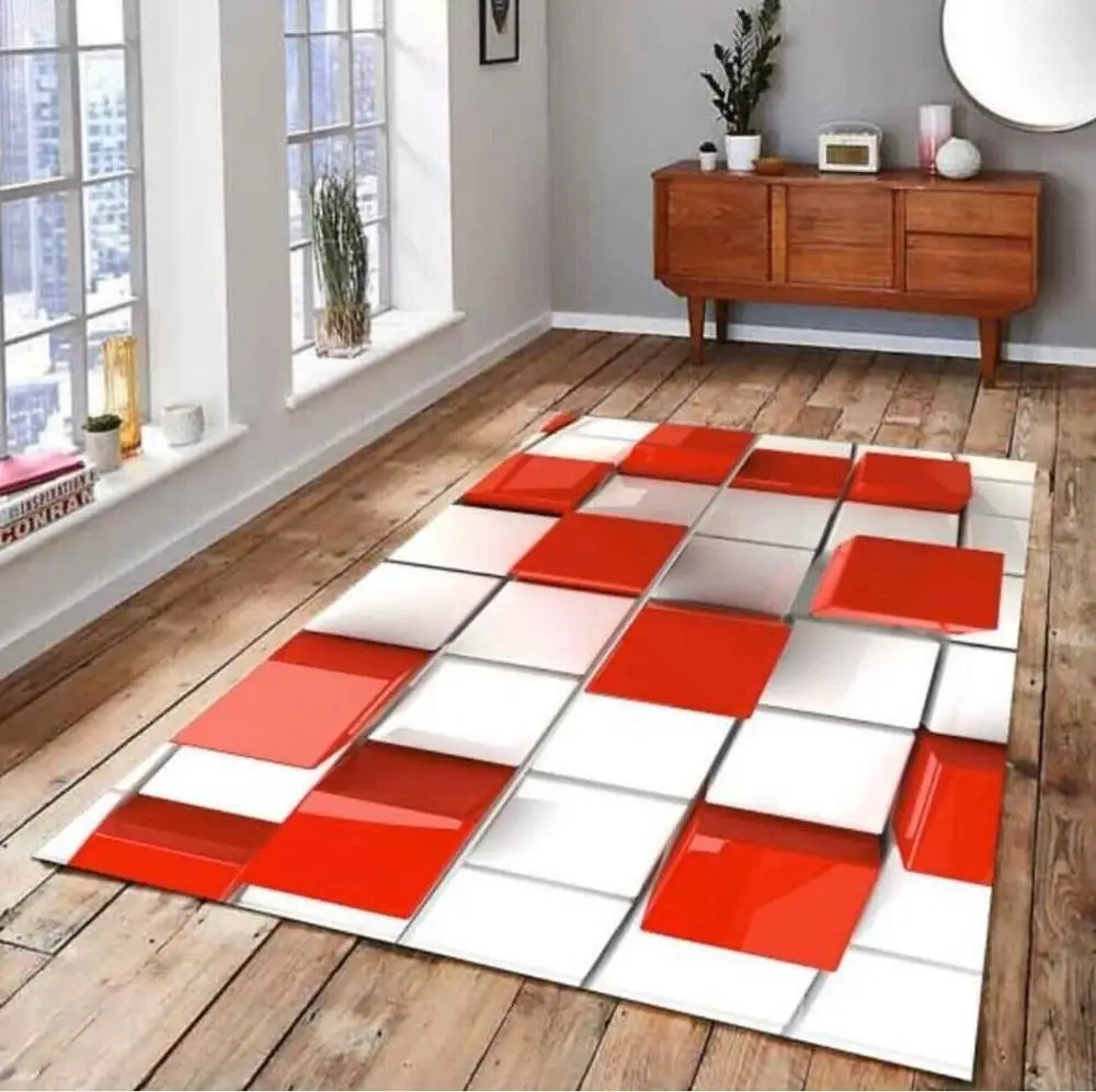 

Red And White Patterned Carpet ,Non Slip Floor Carpet,Teen's Carpet,Turkish Rug