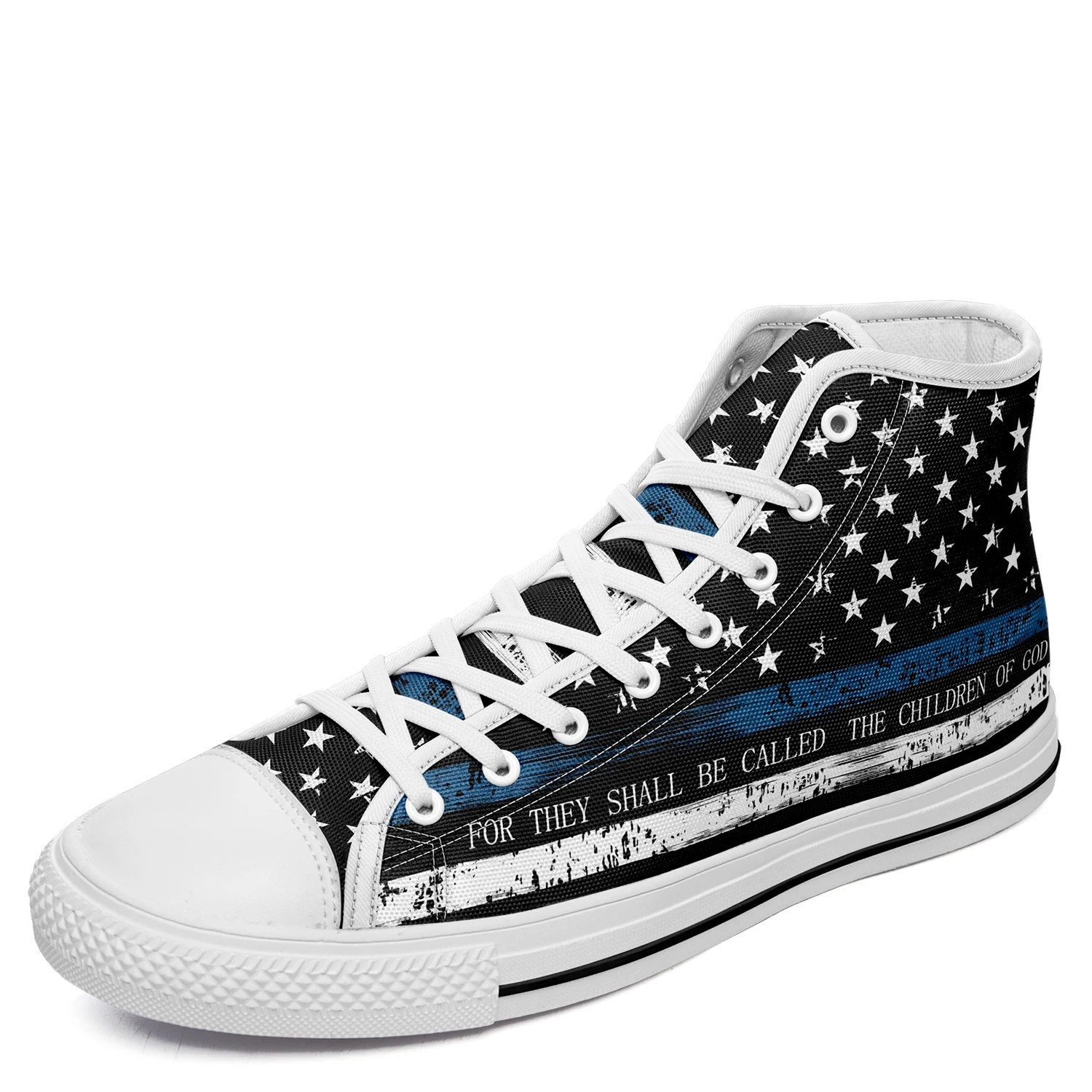 

Мужские высокие кеды с принтом флага США, холщовые кроссовки с принтом по требованию, Прямая поставка, черные классические кеды на шнуровке ...