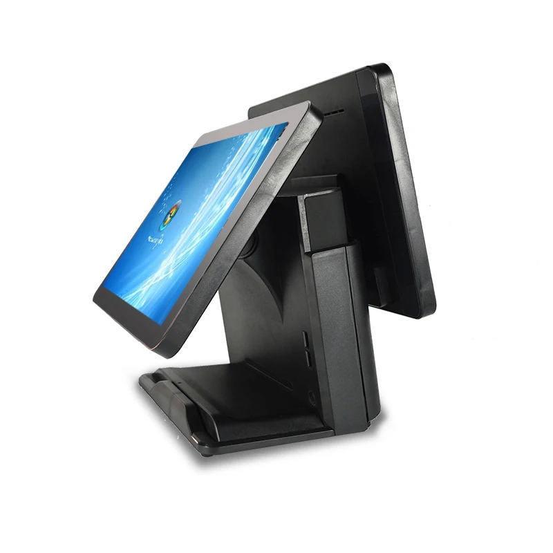 15 дюймовая двухэкранная POS система для ресторанов и чайных магазинов терминал