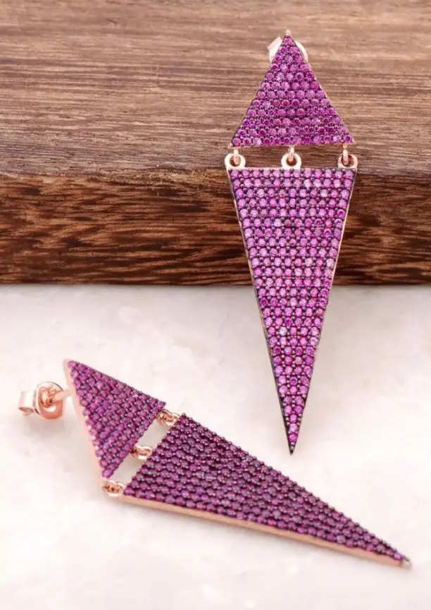 Серьги из рубина розового серебра|Серьги-гвоздики| |