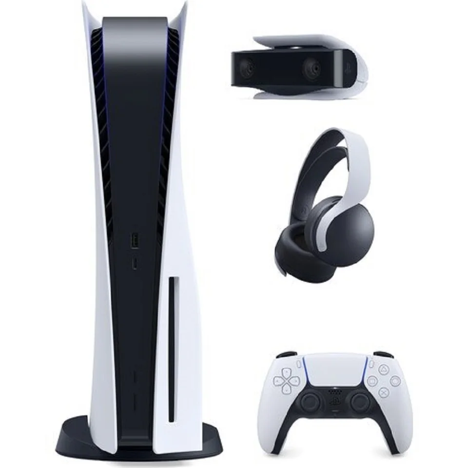 Sony Playstation 3 5 + Cámara Ps5 + auriculares Ps5 Pulse 3D, Konsolunuzdaki PS5™Juegos de alta calidad,
