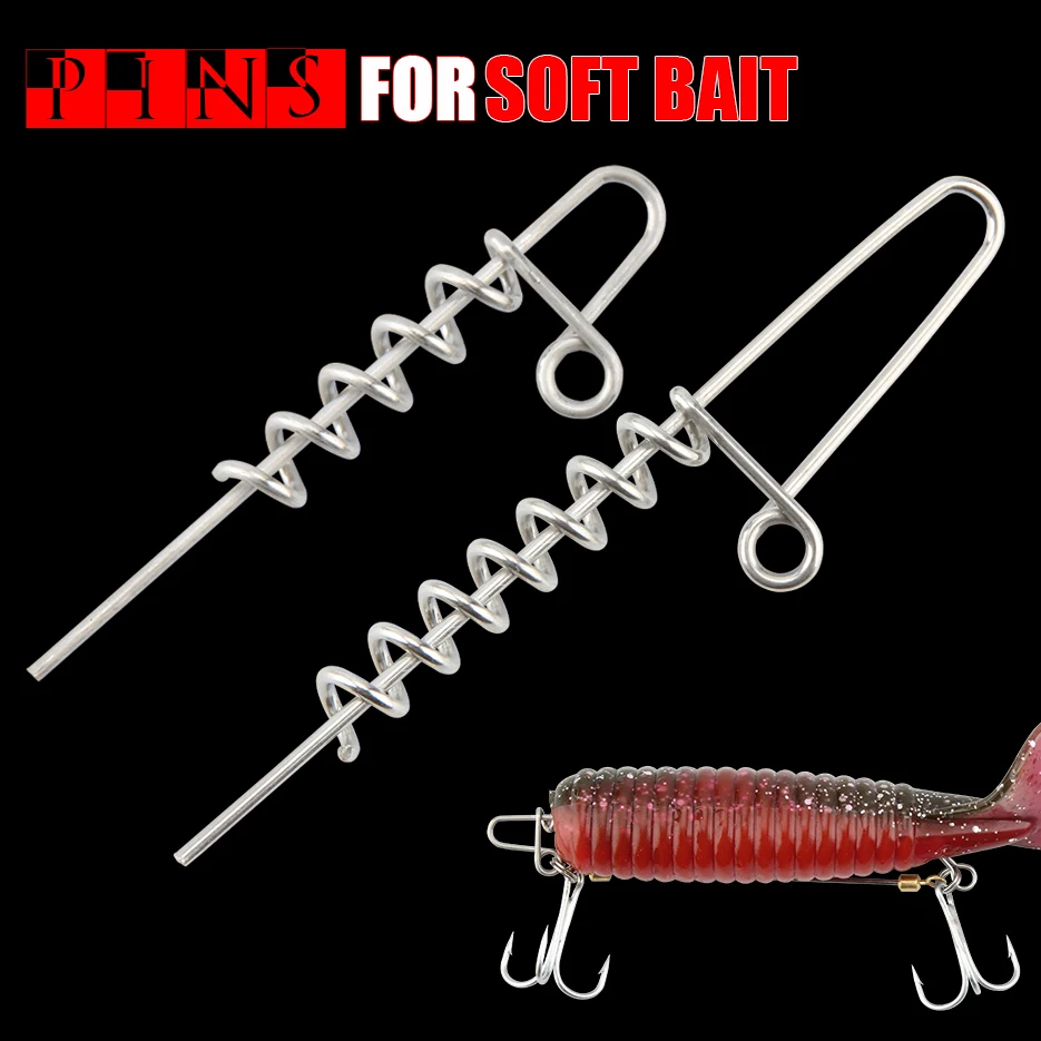 RoseWood 20pcs/Lot 45mm 60mm Softbait Spiral Stingers Spring Lock Fish Coil Soft Bait Connector for Jigging Lure | Спорт и