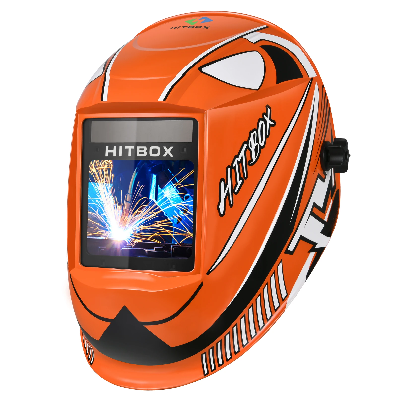 HITBOX Welding Helmets ​Auto Darkening - Large Viewing Screen True Color Hood Solar Lithium DIN4/5-9/9-13 1/1/1/2