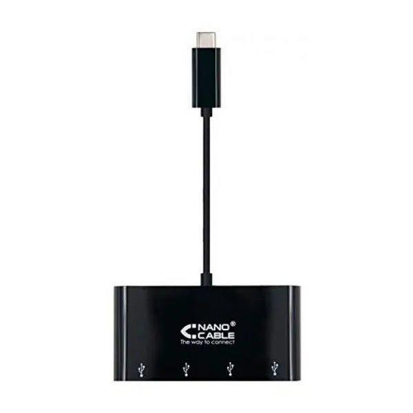 Адаптер USB C к NANOCABLE 10.16.4401-BK (10 см) черный | Обустройство дома