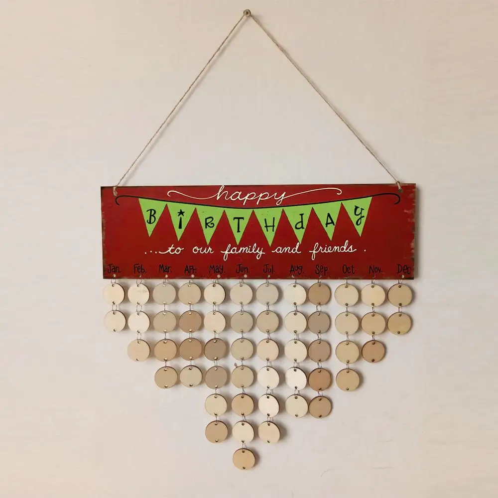 С днем рождения напоминание календарь деревянная доска сделай сам настенный